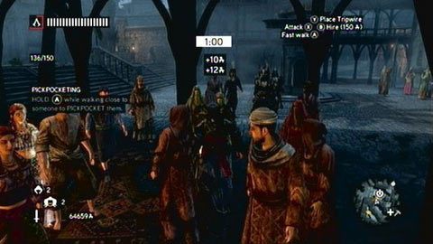 Szybko wejdź w najbliższy tłum i zacznij okradać mieszkańców miasta (A) - Misje rekrutów (4-6) | Zadania dodatkowe Assassins Creed Revelations - Assassins Creed: Revelations PC - kompletny poradnik do gry