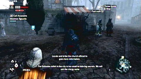 Po rozpoczęciu misji udaj się ze swym rekrutem do zaznaczonej na zielono strefy - Misje mistrzów (1,2) | Zadania dodatkowe Assassins Creed Revelations - Assassins Creed: Revelations PC - kompletny poradnik do gry