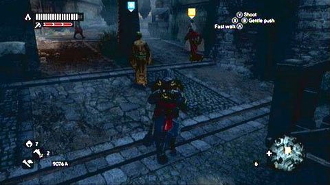 Rekrut wpadnie na pomysł, aby zwabić mężczyznę w mniej tłoczne miejsce i tam dopiero zabić - Misje mistrzów (1,2) | Zadania dodatkowe Assassins Creed Revelations - Assassins Creed: Revelations PC - kompletny poradnik do gry