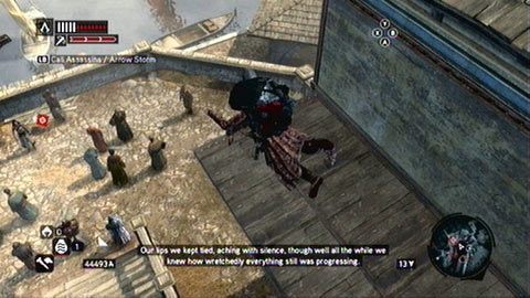 Zjedź wtedy szybko liną z prawej i zabij stojącego na dachu strażnika - Misje mistrzów (11,12) | Zadania dodatkowe Assassins Creed Revelations - Assassins Creed: Revelations PC - kompletny poradnik do gry