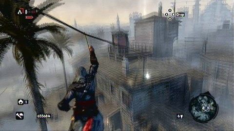 Ten fragment umieszczono pod linką wiszącą nad budynkami - Dzielnica Konstantyna (01-10) | Fragmenty Danych Animusa - Assassins Creed: Revelations PC - kompletny poradnik do gry