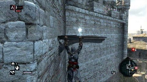 Najpierw wdrap się na pobliską drewnianą belkę, wbiegnij do góry, a następnie odskocz w prawo - Dzielnica Konstantyna (11-21) | Fragmenty Danych Animusa - Assassins Creed: Revelations PC - kompletny poradnik do gry