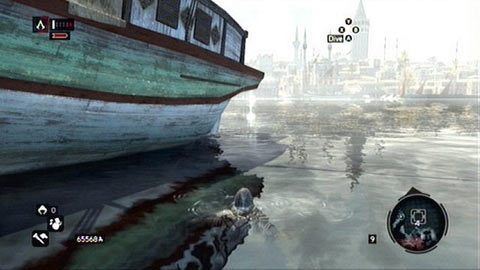 Unosi się nad wodą, tuż obok okrętu - Dzielnica Bajazyda (01-17) | Fragmenty Danych Animusa - Assassins Creed: Revelations PC - kompletny poradnik do gry