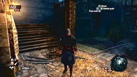 Skrzynka leży obok kamiennych schodów - Dzielnica Galata | Skrzynie ze skarbami Assassins Creed Revelations - Assassins Creed: Revelations PC - kompletny poradnik do gry