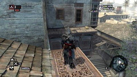 Skrzynkę ukryto na drewnianej platformie w połowie wysokości budynku - Dzielnica Bayazyda (01-15) | Skrzynie ze skarbami Assassins Creed Revelations - Assassins Creed: Revelations PC - kompletny poradnik do gry