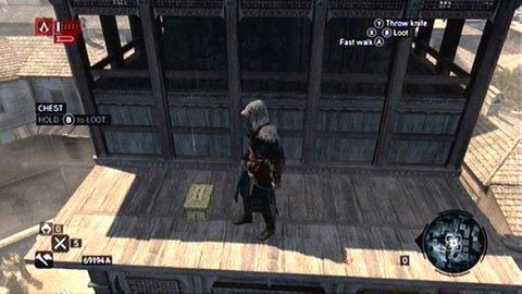 Leży na drewnianej platformie przymocowanej do wieży strażniczej - Dzielnica Bayazyda (16-30) | Skrzynie ze skarbami Assassins Creed Revelations - Assassins Creed: Revelations PC - kompletny poradnik do gry