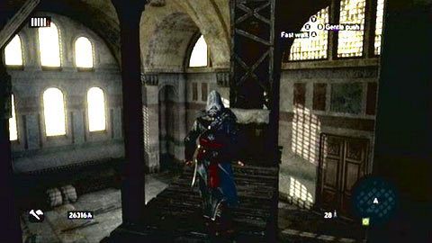 Dalsza droga prowadzi na szczyt drewnianego rusztowania - Tajemnica Hagia Sofia (1) | Karty wspomnień Ishaka Paszy - Assassins Creed: Revelations PC - kompletny poradnik do gry