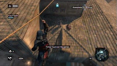 Możliwe jest również wykonywania egzekucji z zeskoku (X) - Poruszanie się po mieście | Kompendium wiedzy Assassins Creed Revelations - Assassins Creed: Revelations PC - kompletny poradnik do gry