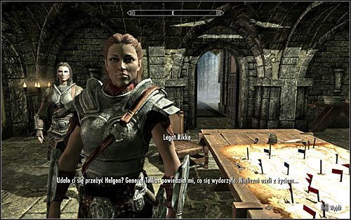 Rikke również powinna przebywać w tej sali (powyższy screen) i musisz do niej zagadać - Wstępowanie do Legionu | Questy Legionu Cesarskiego | Solucja Skyrim - Skyrim - poradnik, mapy, questy