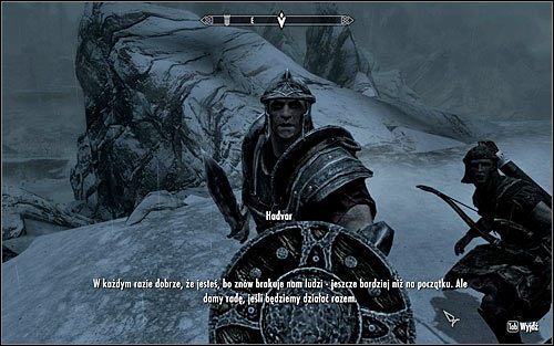 Po dotarciu na miejsce porozmawiaj z dowodzącym zwiadowcami Hadvarem (powyższy screen) - Na ratunek! (1) | Questy Legionu Cesarskiego | Solucja Skyrim - Skyrim - poradnik, mapy, questy