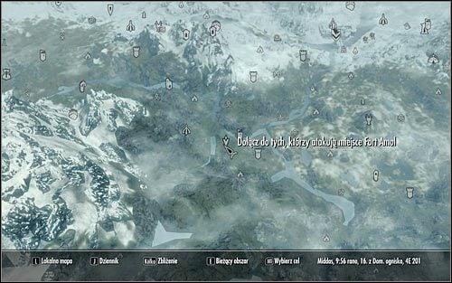 Zacznij oczywiście od otwarcia mapy świata - Bitwa o fort Amol | Questy Legionu Cesarskiego | Solucja Skyrim - Skyrim - poradnik, mapy, questy