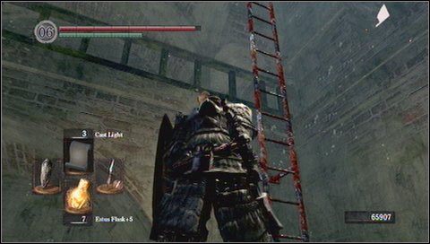 Na górze aktywujemy przełącznik, aby zabić w dzwon - Undead Parish (3) | Opis przejścia Dark Souls - Dark Souls - poradnik do gry