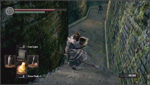 Dojdziemy do rozwidlenia - schodków do bocznej wieży - Depths (1) | Opis przejścia Dark Souls - Dark Souls - poradnik do gry