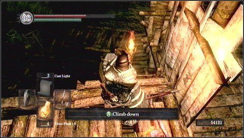 Na dole otrzymamy dwa kierunki - w dół po równi pochyłej lub w prawo drabiną do góry - Blighttown (2) | Opis przejścia Dark Souls - Dark Souls - poradnik do gry