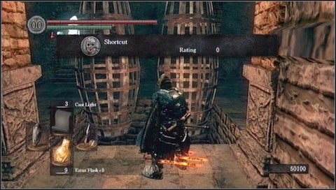 Na górze czeka nas ostatni trudny fragment przed spotkaniem z golemem - Sens Fortress (5) | Opis przejścia Dark Souls - Dark Souls - poradnik do gry