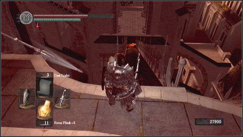 W tym wypadku najlepiej strzelić strzałą w posadzkę na niższej wieży - Anor Londo (3) | Opis przejścia Dark Souls - Dark Souls - poradnik do gry