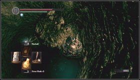 Wracając się do krętych schodów w dół (prowadzących do wcześniejszego przełącznika), możemy dojść do kowala Vamosa - The Catacombs (3) | Opis przejścia Dark Souls - Dark Souls - poradnik do gry