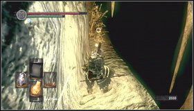 W środku zobaczymy kościane filary i w oddali szkieleta łucznika, oraz czającego się obok niego szkieleta z mieczem - Tomb of Kings (2) | Opis przejścia Dark Souls - Dark Souls - poradnik do gry