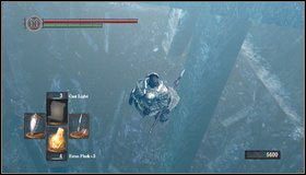 Na dole dochodzimy do końca skały - w dole powinniśmy zobaczyć motyla - Crystal Cave | Opis przejścia Dark Souls - Dark Souls - poradnik do gry