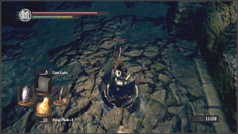 Po wybiciu wrogów, zbieramy przedmioty i używamy kołowrotka na jednej z kolumn - Bonus- Painted World of Ariamis (2) | Opis przejścia Dark Souls - Dark Souls - poradnik do gry