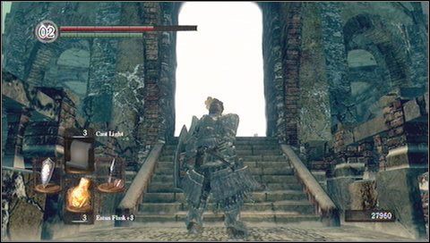 Przed wyjściem z lokacji (trzeba zeskoczyć z pomostu na końcu), zbieramy zbroję Xanthous - Bonus- Painted World of Ariamis (3) | Opis przejścia Dark Souls - Dark Souls - poradnik do gry