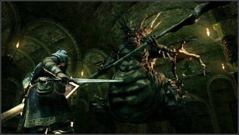 3) Wbicie maczugi - demon uderza swoją maczugą pionowo w dół o ziemię - Stray Demon | Jak zabić bossa w Dark Souls - Dark Souls - poradnik do gry