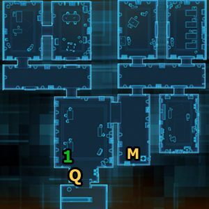 Zanim wyjdziesz z kantyny The Poison Pit, porozmawiaj z Nemro Bounty Droid w [1] - małym robotem, którego znajdziesz po prawej, niedaleko wyjścia z budynku - (L01) Death Mark- Faathra Gang | Hutta | Star Wars The Old Republic - Star Wars: The Old Republic - poradnik do gry