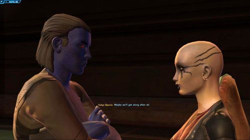 Pozostało ci jedynie wrócić do swojego pokoju w [1] i użyć holoterminalu, aby zakończyć tę misję - (L06) Subverting Karrels Javis | Imperial Agent | Star Wars The Old Republic - Star Wars: The Old Republic - poradnik do gry