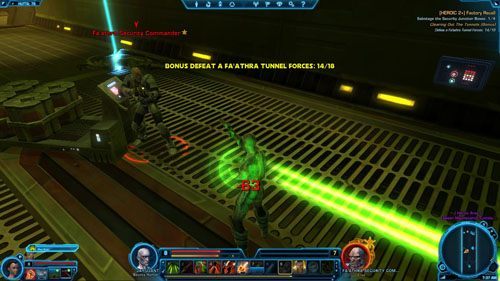 Pierwszy cel tej misji nie będzie trudny, gdyż skrzynki przyłączowe są praktycznie wszędzie - (L07) HEROIC +2 Factory Recall | Hutta | Star Wars The Old Republic - Star Wars: The Old Republic - poradnik do gry