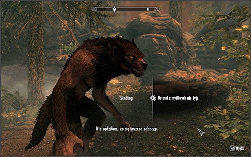 Po wygranej bitwie podejdź do Sindinga i zagadaj do niego (powyższy screen) - Wariant A - Współpraca z Sindingiem | Księżycowa choroba | Solucja Skyrim - Skyrim - poradnik, mapy, questy
