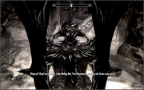Przed Tobą rozmowa z Molag Balem czyli daedrycznym Panem Dominacji (powyższy screen) - Zbadanie opuszczonego domu | Dom koszmarów | Solucja Skyrim - Skyrim - poradnik, mapy, questy