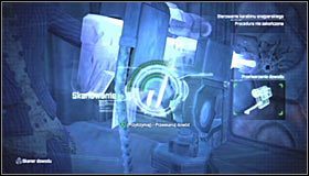 Po wysłuchaniu krótkiego komentarza Batmana wciśnij klawisz X (lub przycisk LB na padzie), by załączyć skaner dowodów - Poszukaj śladów na karabinku snajperskim | Główny wątek Batman Arkham City - Batman: Arkham City - poradnik do gry