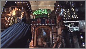 Jako że dzielnica przemysłowa ulokowana jest na oddzielnej wysepce dobrze byłoby zdecydować się na przeprawę przez most #1, co pozwoli Ci uniknąć wielu nieprzyjemnych prób unikania wody - Namierz źródło sygnału radiowego, żeby znaleźć Jokera | Batman Arkham City - Batman: Arkham City - poradnik do gry