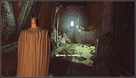 Przejdź po barierce do centralnej części pomieszczenia i obróć się w prawo #1 - Wejdź do huty Sionisa przez główny komin | Główny wątek Batman Arkham City - Batman: Arkham City - poradnik do gry