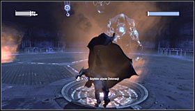 W celu zrealizowania wspomnianego wyżej planu musisz wyłączyć trzy święcące się na pomarańczowo i rozlokowane na podłodze generatory #1, wykorzystując wybuchowy żel - Pokonaj Solomona Grundyego | Główny wątek Batman Arkham City - Batman: Arkham City - poradnik do gry