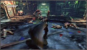 Kontynuuj prowadzenie walk #1, pozostając w ciągłym ruchu i starając się utrzymywać pasek zdrowia Batmana na rozsądnym poziomie - Pokonaj Jokera | Główny wątek Batman Arkham City - Batman: Arkham City - poradnik do gry