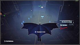 Przeskanuj (przytrzymanie SPACJI lub przycisku A na padzie) ślad znajdujący się na ścianie #1, a zdołasz ustalić, że Deadshotowi udało się zabić ostatnią osobę rykoszetem - Strzał w ciemnościach (1) | Misje poboczne w Batman Arkham City - Batman: Arkham City - poradnik do gry