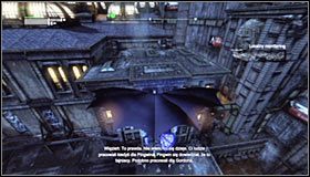 Na początek wybierzmy się do podstacji energetycznej znajdującej się w muzeum, a więc w południowo-zachodniej części Arkham City #1 - Strzał w ciemnościach (2) | Misje poboczne w Batman Arkham City - Batman: Arkham City - poradnik do gry