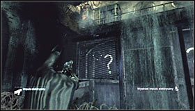 Ponownie wyjmij z inwentarza impuls elektryczny, wyceluj dla odmiany w prawy elektromagnes przemysłowy #1 i przyczyń się do przesunięcia dużej stalowej palety w lewo #2 - Szarada Enigmy (2) | Misje poboczne w Batman Arkham City - Batman: Arkham City - poradnik do gry