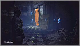Wyląduj i rozejrzyj się po okolicy za północnymi drzwiami, które prowadzą do kryjówki Człowieka-Zagadki #1 - Szarada Enigmy (5) | Misje poboczne w Batman Arkham City - Batman: Arkham City - poradnik do gry