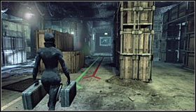 Po tym jak podniosłeś walizki (SPACJA lub przycisk A na padzie) skieruj się z nimi w stronę wyjścia ze skarbca #1, otwierając drzwi - Ucieknij z Arkham City z łupem | Misje Kobiety-Kota w Batman Arkham City - Batman: Arkham City - poradnik do gry