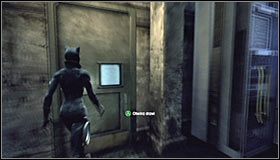 W celu wyruszenia Batmanowi na ratunek musisz wybrać się na wschód i po znalezieniu się przy przejściu do pokoju ochrony wcisnąć SPACJĘ (lub przycisk A na padzie) #1 - Uratuj Batmana przed katastrofą w hucie | Misje Kobiety-Kota - Batman: Arkham City - poradnik do gry
