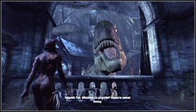 Rozpraw się ze wszystkimi przeciwnikami i skorzystaj z głównego wejścia do budynku #1, przenosząc się do sali trofeów - Zabierz Dwóm Twarzom łup Kobiety-Kota w muzeum | Misje Kobiety-Kota - Batman: Arkham City - poradnik do gry