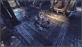 Przeciwników dobrze byłoby oczywiście zaatakować z wysokości #1, choć nie jest to absolutnie wymagane - Zabierz Dwóm Twarzom łup Kobiety-Kota w muzeum | Misje Kobiety-Kota - Batman: Arkham City - poradnik do gry