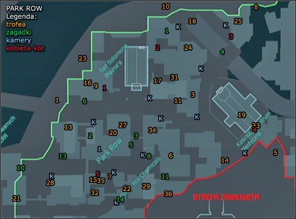 1 - Park Row - Informacje o lokacji, mapy | Zagadki w Batman Arkham City - Batman: Arkham City - poradnik do gry