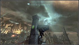 Zacznij okrążać kominy, wybierając sobie drugą płytę naciskową i zmierzając w jej stronę #1 - Dzielnica przemysłowa - Trofea Batmana (23-30) | Zagadki w Batman Arkham City - Batman: Arkham City - poradnik do gry