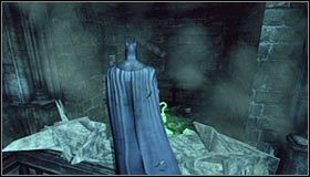 Rozwiązanie tej zagadki jest bardzo proste, bo musisz jedynie poszybować w stronę mniej wytrzymałej ściany #1 - Metro - Trofea Batmana (01-07) | Zagadki w Batman Arkham City - Batman: Arkham City - poradnik do gry