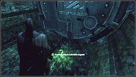 Zdecydowanie radzę przytrzymać prawy przycisk myszy (lub lewy trigger na padzie) celem spowolnienia przejażdżki, albowiem po chwili zmuszony zostaniesz do zmiany kierunku przemieszczania się - Metro - Trofea Batmana (01-07) | Zagadki w Batman Arkham City - Batman: Arkham City - poradnik do gry