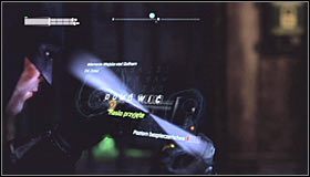 Po dotarciu do miejsca ukrycia trofeum wybierz z inwentarza deszyfrator sekwencyjny i użyj go na prawym panelu sterowania #1 - Zaułki - Trofea Batmana (17-23) | Zagadki w Batman Arkham City - Batman: Arkham City - poradnik do gry