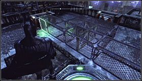 Wyceluj w lewy elektromagnes przemysłowy i spraw by kula przesunęła się bliżej Ciebie #1 - Zaułki - Trofea Batmana (17-23) | Zagadki w Batman Arkham City - Batman: Arkham City - poradnik do gry